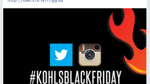 Kohl's 'Black Friday Sweeps' Facebook Update